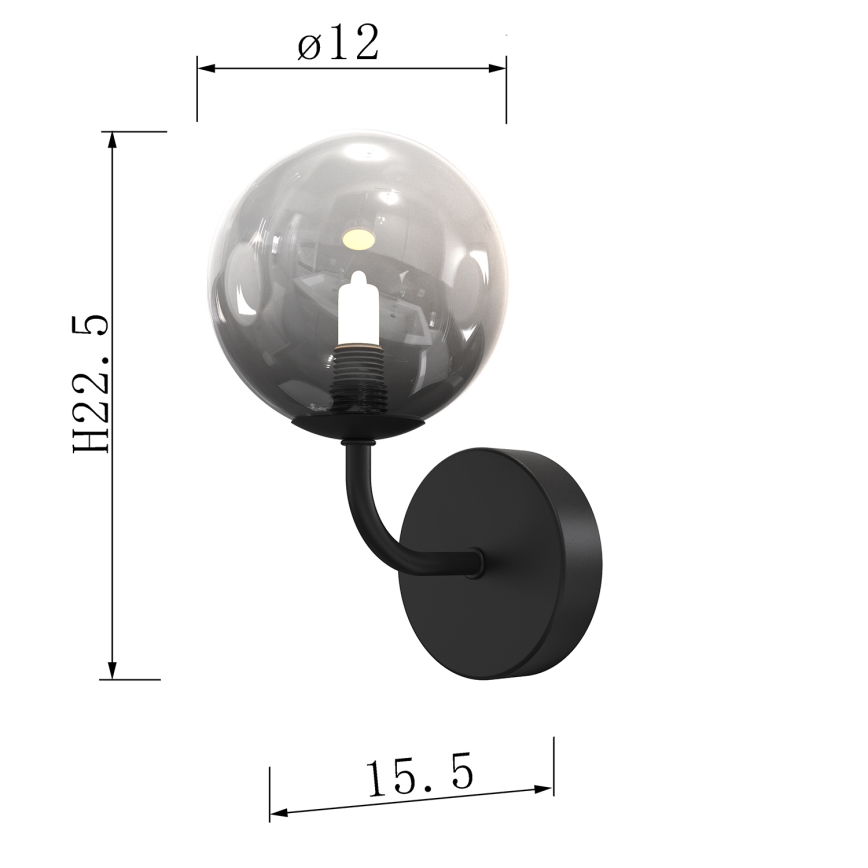 ONLI - Zidna svjetiljka PALOMA 1xG9/10W/230V crna/dimna