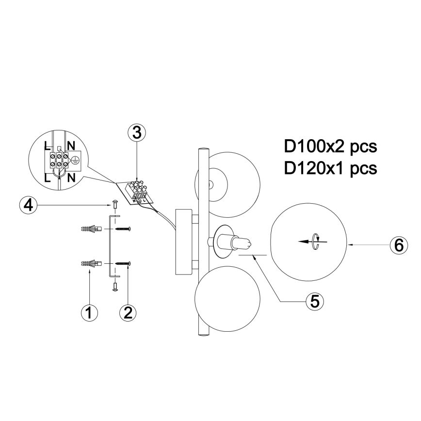 ONLI - Zidna svjetiljka PALOMA 3xG9/10W/230V zlatna
