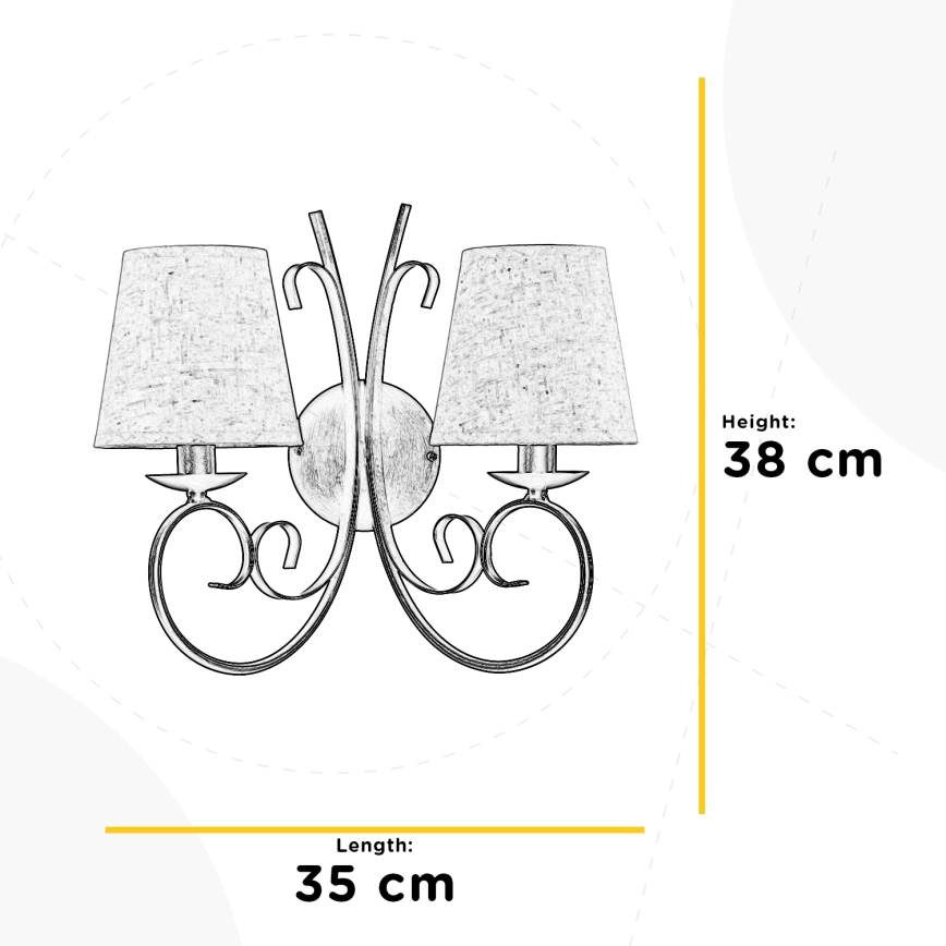 ONLI - Zidna svjetiljka POMPEI 2xE14/6W/230V brončana