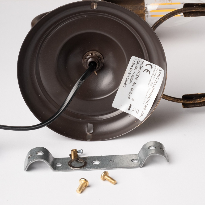 ONLI - Zidna svjetiljka TERESA 1xE14/6W/230V brončana