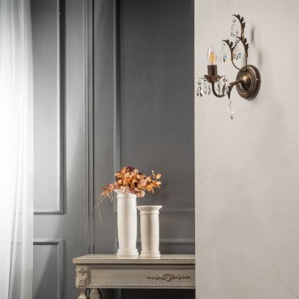 ONLI - Zidna svjetiljka TERESA 1xE14/6W/230V brončana