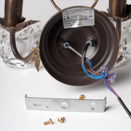 ONLI - Zidna svjetiljka TERESA 2xE14/6W/230V brončana