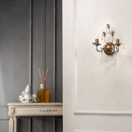 ONLI - Zidna svjetiljka TERESA 2xE14/6W/230V brončana