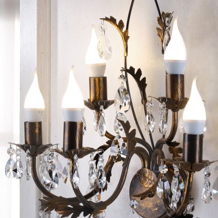 ONLI - Zidna svjetiljka TERESA 5xE14/6W/230V brončana