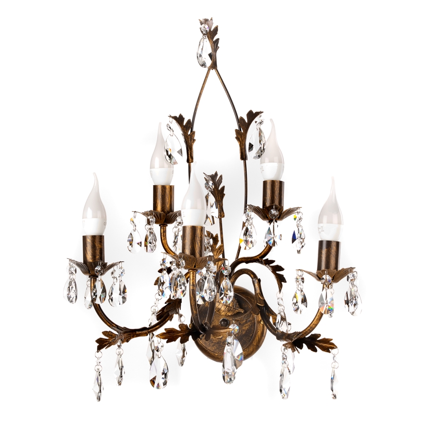 ONLI - Zidna svjetiljka TERESA 5xE14/6W/230V brončana