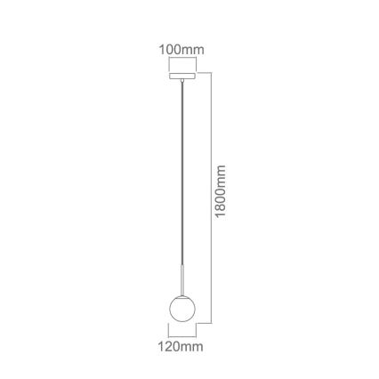 Open Design OR80049 - Kupaonski luster na sajli BAO 1xG9/8W/230V IP44 sjajni krom