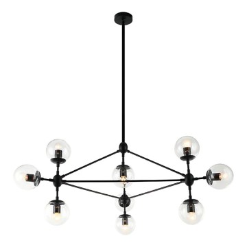 Open Design OR80094 - Luster na šipci BAO 10xE27/8W/230V, promjer 90 cm, u crnoj boji