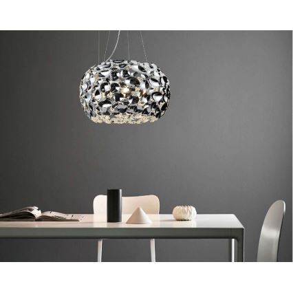 Open Design OR80162 - Luster na sajli CARERA 6xG9/7W/230V Ø 55 cm sjajni krom