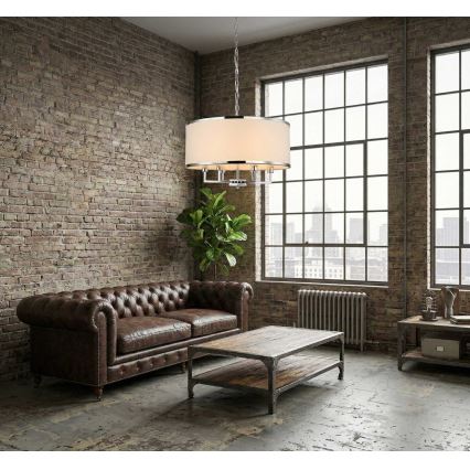 Open Design OR80209 - Luster na lancu CASA 3xE14/12W/230V krem boje/sjajni krom