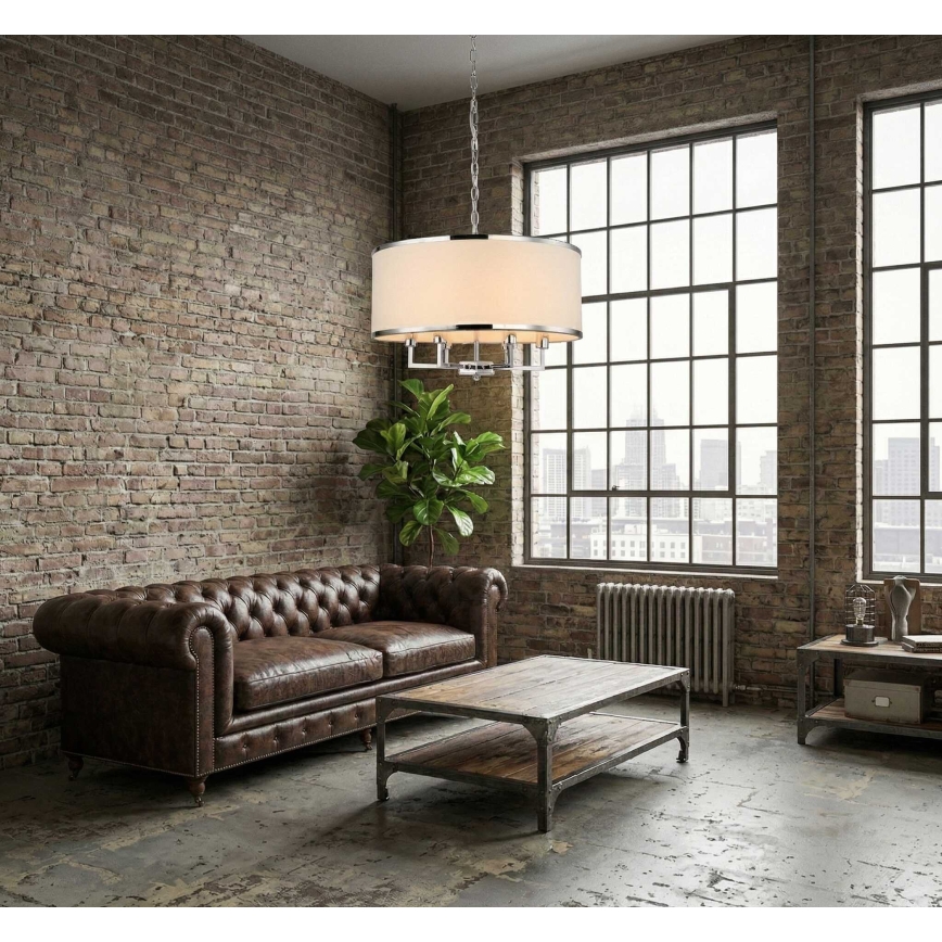 Open Design OR80209 - Luster na lancu CASA 3xE14/12W/230V krem boje/sjajni krom