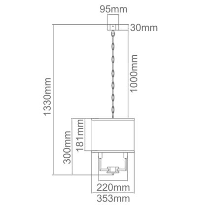 Open Design OR80209 - Luster na lancu CASA 3xE14/12W/230V krem boje/sjajni krom
