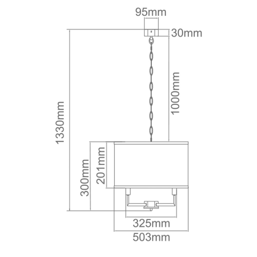 Open Design OR80230 - Luster na lancu CASA 6xE14/15W/230V krem/mesing
