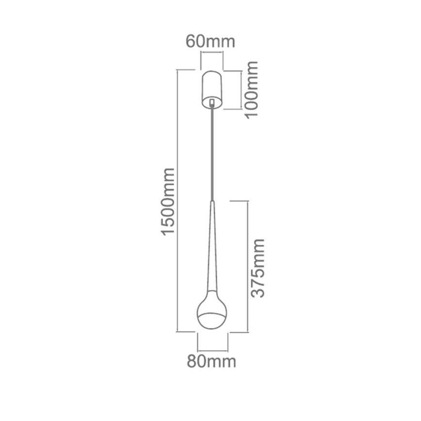 Open Design OR80261 - LED luster na sajli CAPPI LED/5W/230V crni krom