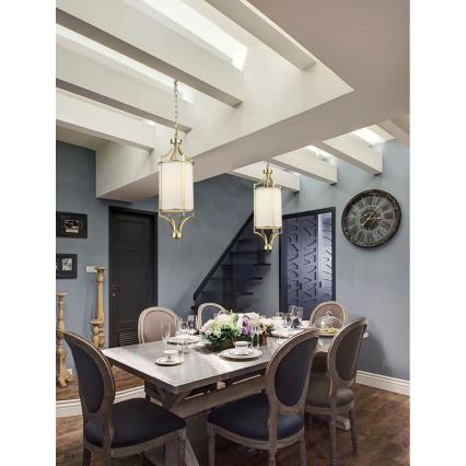 Open Design OR80568 - Luster na lancu LUNGA 1xE27/15W/230V mesing/bijela