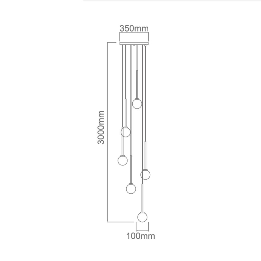 Open Design OR80636 - Crni luster na sajli OTA 6xG9/8W/230V