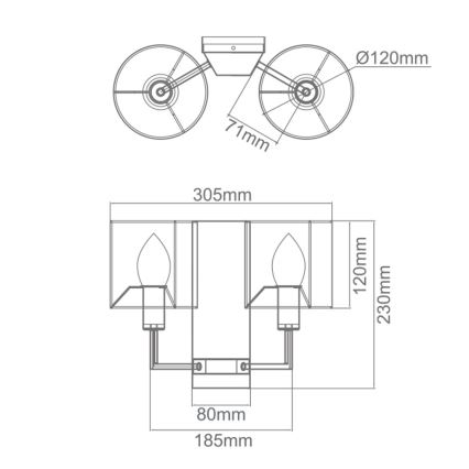 Open Design OR81497 - Zidna svjetiljka CASA 2xE14/12W/230V sjajni krom/krem boje