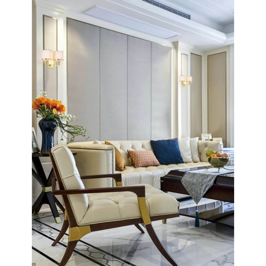 Open Design OR81503 - Zidna svjetiljka CASA 2xE14/12W/230V mesing/krem