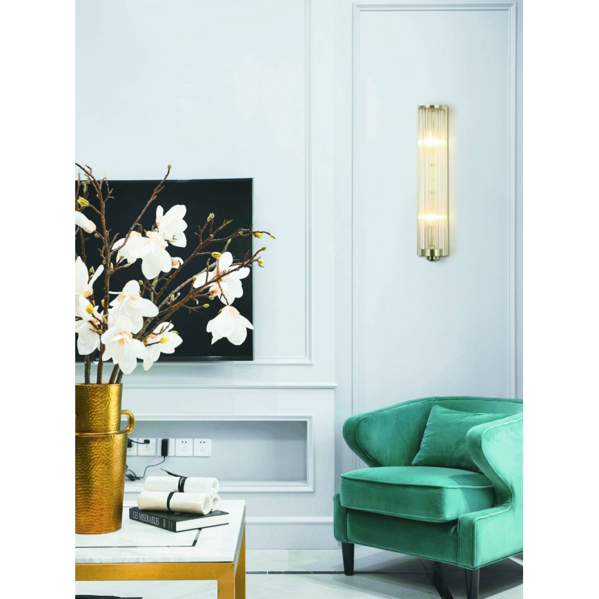 Open Design OR81572 - Zidna svjetiljka FIATTO 2xE14/12W/230V mesing