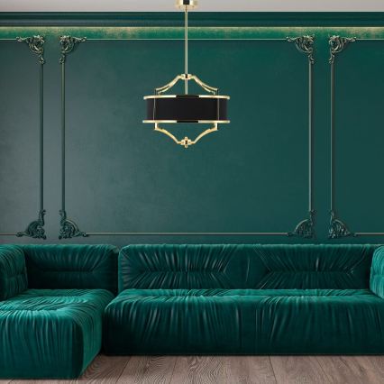 Open Design OR84153 - Luster na šipci STESSO 4xE27/15W/230V promjer 42 cm zlatna/crna