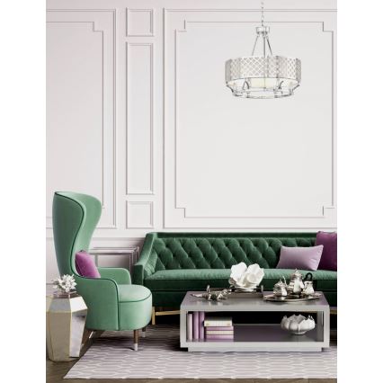 Open Design OR84375 - Luster na lancu VERNO 6xE14/12W/230V polirani krom