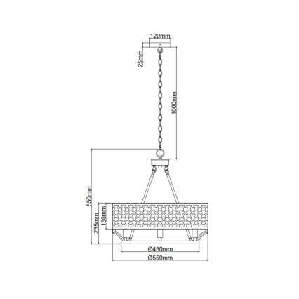 Open Design OR84375 - Luster na lancu VERNO 6xE14/12W/230V polirani krom