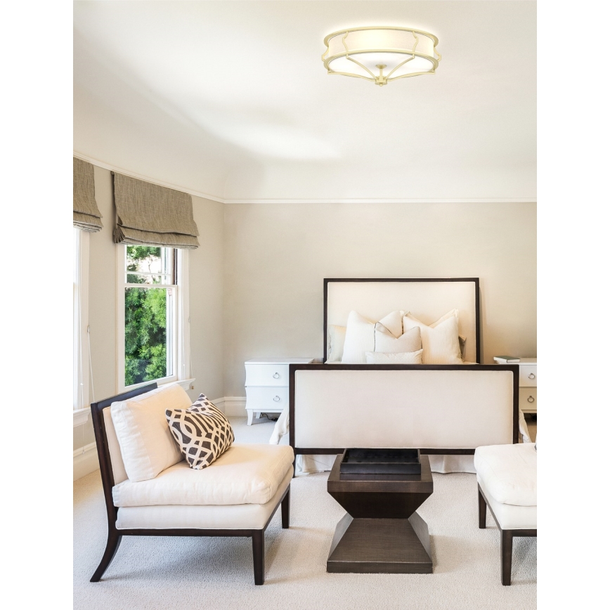 Open Design OR84436 - Stropno svjetlo STESSO 4xE27/12W/230V promjer 65 cm mesing/bijela