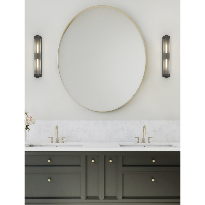 Open Design OR84498 - Kupaonska zidna svjetiljka FUMI 2xG9/8W/230V IP44 crna