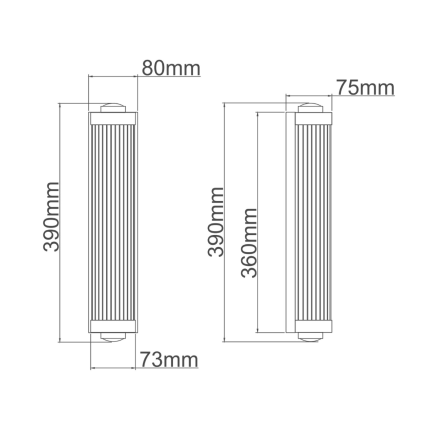 Open Design OR84498 - Kupaonska zidna svjetiljka FUMI 2xG9/8W/230V IP44 crna