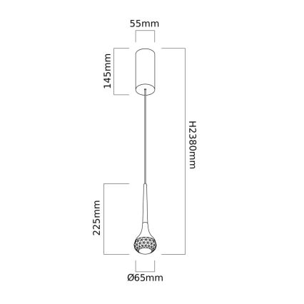 Open Design OR84795 - LED luster na sajli CRIMA LED/7W/230V crna