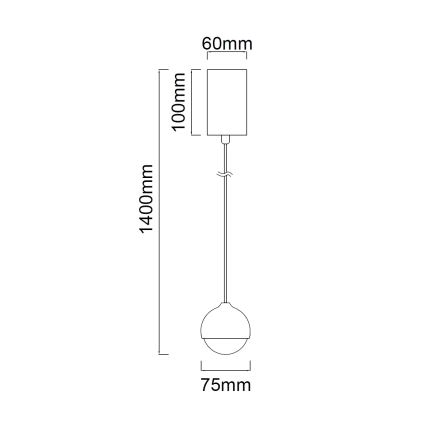 Open Design OR85099 - LED luster na sajli BOLICINA LED/5W/230V zlatna