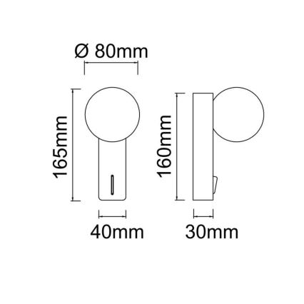 Open Design OR85532 - Kupaonsko zidno svjetlo BOLETTA 1xG9/8W/230V IP44 mesing