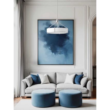 Open Design OR85624 - Luster na štapu DORETTO 4xE27/15W/230V Ø 50 cm matni krom/bijela