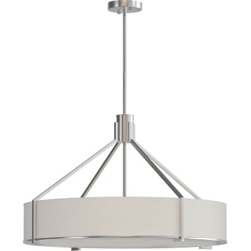 Open Design OR85655 - Luster na štapu DORETTO 6xE27/15W/230V Ø 70 cm matirani krom/bijela