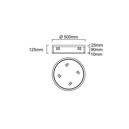 Open Design OR85761 - Stropna svjetiljka SANDRO 4xE14/12W/230V, promjer 50 cm, mesing