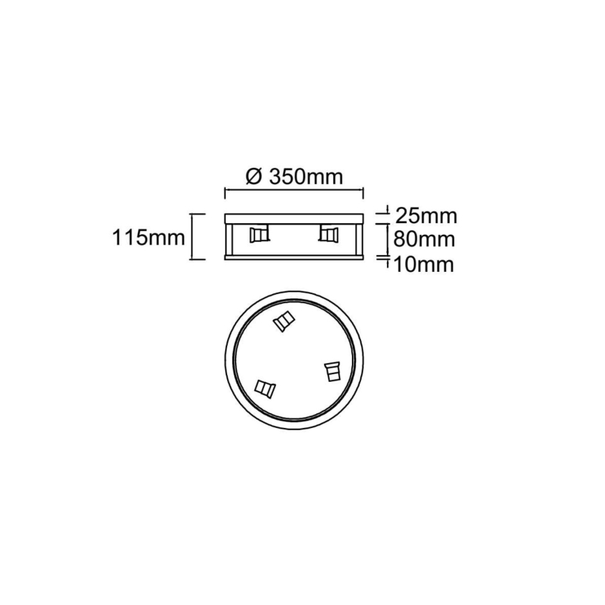 Open Design OR85778 - Stropna svjetiljka SANDRO 3xE14/12W/230V promjer 35 cm mesing