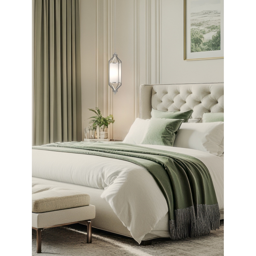 Open Design OR85853 - Luster na štangu ZUNDO 1xE27/15W/230V matni krom/bijela