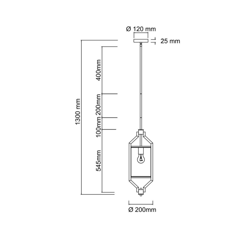 Open Design OR85853 - Luster na štangu ZUNDO 1xE27/15W/230V matni krom/bijela