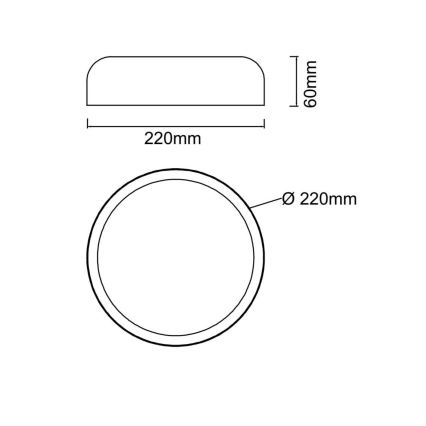 Open Design OR85921 - LED stropna svjetiljka CEDRONE LED/14W/230V 3000/4500/6500K Ø 22 cm crna