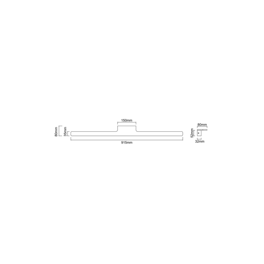 Open Design OR86140 - LED rasvjeta za kupaonsko ogledalo LUCE LED/12W/230V 3000/4500/6500K 91,5 cm IP44 mesing