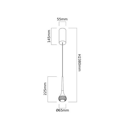 Open Design OR86171 - LED luster na sajli CRIMA LED/7W/230V mesing