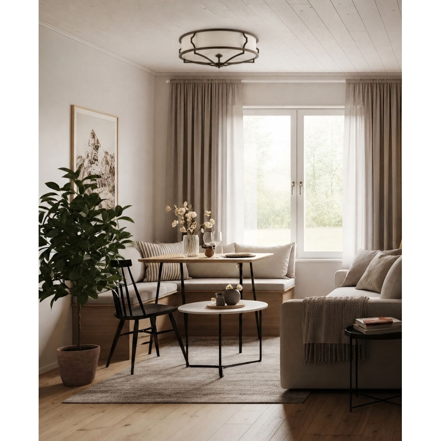 Open Design OR86614 - Stropna svjetiljka STESSO 6xE27/12W/230V, promjer 85 cm, smeđa