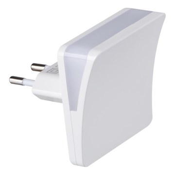 Orijentacijsko LED svjetlo sa senzorom sumraka za utičnicu HOFI LED/0,28W/230V bijela