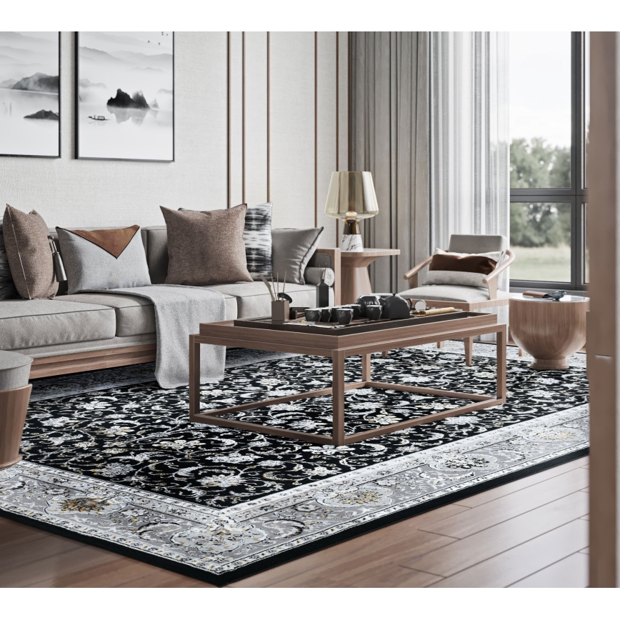 Orijentalni tepih GRECE 120x170 cm 2150 g/m2 crna/siva/bijela