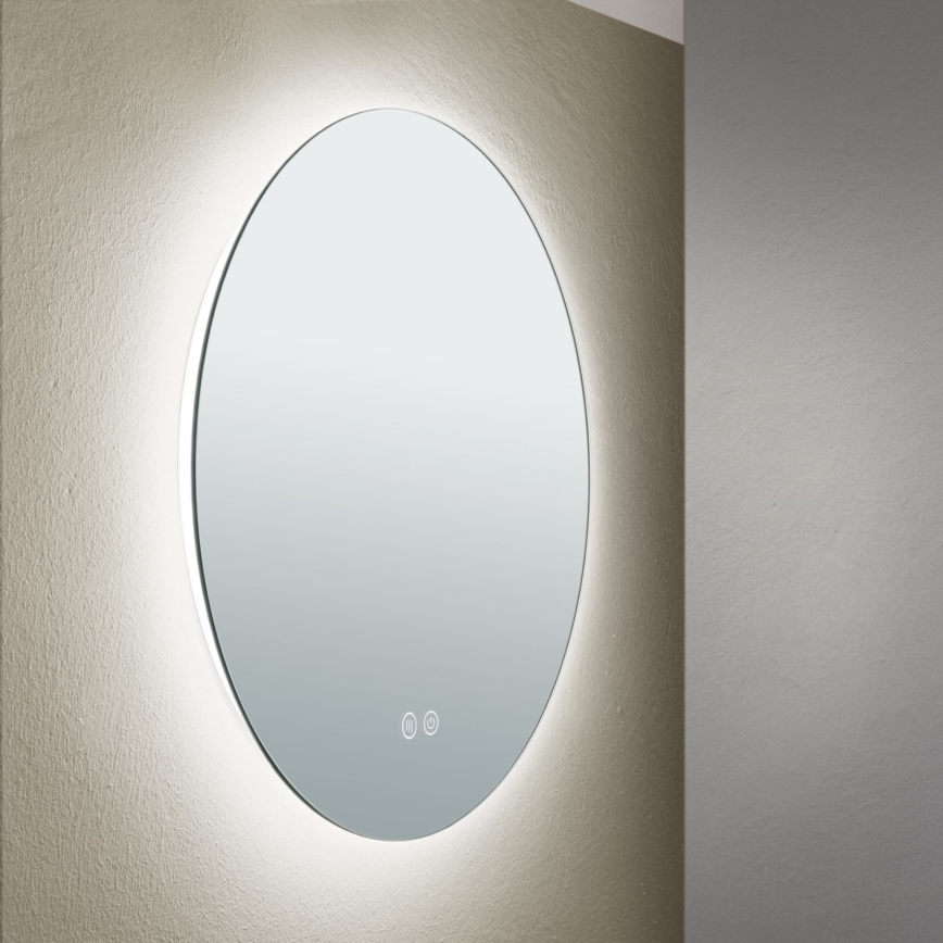 LED Kupaonsko grijano zidno ogledalo s pozadinskim osvjetljenjem FOCUS LED/18W/230V 3000/4200/6000K pr. 45 cm IP44