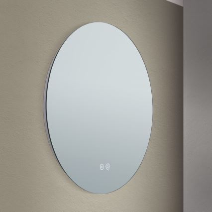 LED Kupaonsko grijano zidno ogledalo s pozadinskim osvjetljenjem FOCUS LED/18W/230V 3000/4200/6000K pr. 45 cm IP44