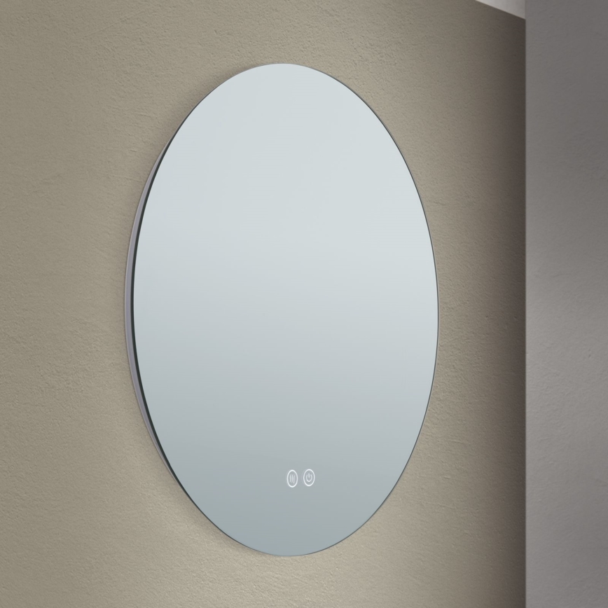 LED Kupaonsko grijano zidno ogledalo s pozadinskim osvjetljenjem FOCUS LED/18W/230V 3000/4200/6000K pr. 45 cm IP44