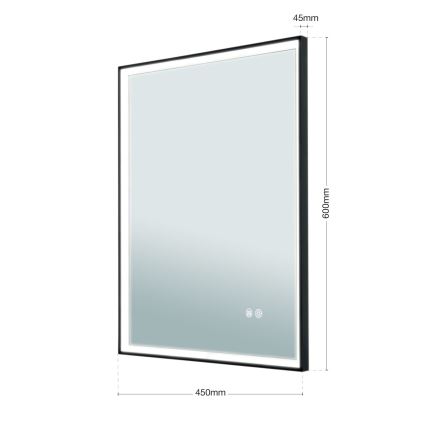 LED Grijano zidno kupaonsko ogledalo s osvjetljenjem FRAME LED/48W/230V 3000/4000/6000K 60x45 cm IP44