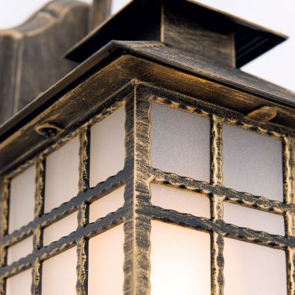 Vanjska zidna lampa KIKO 1xE27/11W/230V IP44 bronca/patina