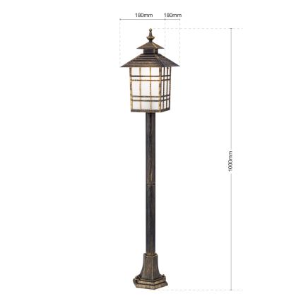 Vanjska lampa KIKO 1xE27/11W/230V IP44 bronca/patina