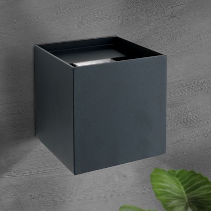 LED Vanjska zidna svjetiljka CUBE 2xLED/3W/230V IP54 antracit
